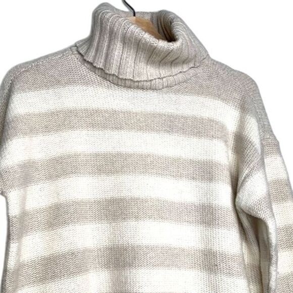 Toad&co Womens Audrey Pullover Sweater Beige Gray Long Sleeve Slit Turtleneck S - Picture 3 of 10